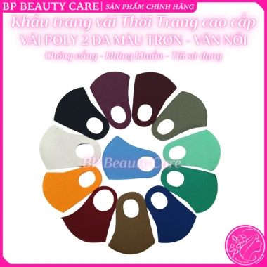 Set 10 khẩu trang vải poly Bản Trung siêu dày 60kg, cao cấp, chống nắng, chống bụi, tái sử dụng - 22.000₫ 5