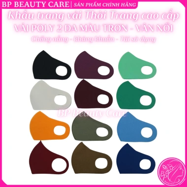 Set 10 khẩu trang vải poly Bản Trung siêu dày 60kg, cao cấp, chống nắng, chống bụi, tái sử dụng - 22.000₫ 10
