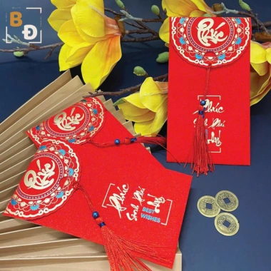 Set 10 Lì Xì Năm Mới Tết 2.026 Xuân Bính Ngọ - Bao Lì Xì Hỷ Đỏ Chữ Thư Pháp Phúc Tài Lộc Giá 19.800 VND 6