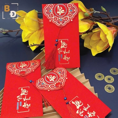Set 10 Lì Xì Năm Mới Tết 2.026 Xuân Bính Ngọ - Bao Lì Xì Hỷ Đỏ Chữ Thư Pháp Phúc Tài Lộc Giá 19.800 VND 7