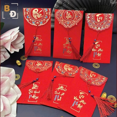 Set 10 Lì Xì Năm Mới Tết 2.026 Xuân Bính Ngọ - Bao Lì Xì Hỷ Đỏ Chữ Thư Pháp Phúc Tài Lộc Giá 19.800 VND 9