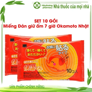 Sét 10 miếng Dán giữ ấm Okamoto Nhật - 7 giờ liên tục, giá chỉ 108.000₫
