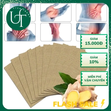 Set 10 miếng dán gừng thiên nhiên - Giữ ấm, giảm đau cổ vai gáy, khớp, kinh - 19.000đ Set 10 miếng dán gừng thiên nhiên - Giữ ấm, giảm đau cổ vai gáy, khớp, kinh - 19.000đ