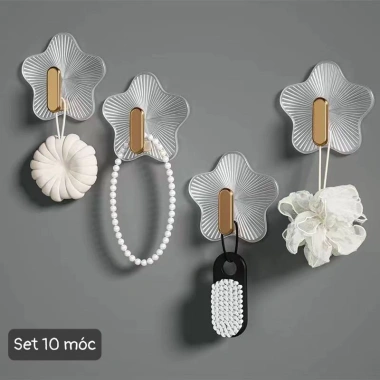 Set 10 móc acrylic treo tường ngôi sao vân sọc, tiện dụng, free ship 45.000₫