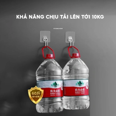 Set 10 Móc Thép Dán Tường Inox 304 - Chống Gỉ, 10KG, Dán Bề Mặt Không Khoan - 19.000 VND