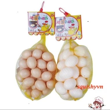 Set 10 quả trứng gà giả nhựa trắng mô hình chuồng ấp, dạy vẽ, giá 13.000đ