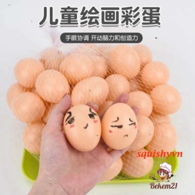 Set 10 quả trứng gà giả nhựa trắng mô hình chuồng ấp, dạy vẽ, giá 13.000đ