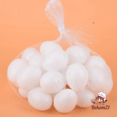 Set 10 quả trứng gà giả nhựa trắng mô hình chuồng ấp, dạy vẽ, giá 13.000đ