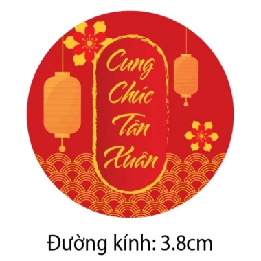 Set 10 tem chữ Tết dán trang trí hộp quà, lọ hũ, bánh kẹo, túi giấy - Giá chỉ 9.000₫