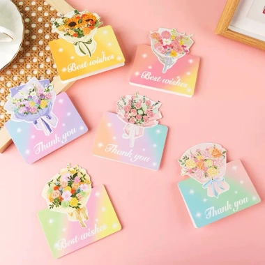 Set 10 thiệp hoa 3D xinh - quà tặng 8/3, 20/10, sinh nhật, tốt nghiệp, thiệp chúc, 18.000đ 2