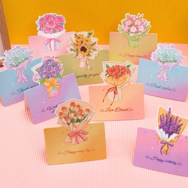 Set 10 thiệp hoa 3D xinh - quà tặng 8/3, 20/10, sinh nhật, tốt nghiệp, thiệp chúc, 18.000đ 3
