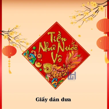 Set 10 tờ chữ dán Tết, dừa hấu, trái cây, bàn thờ, giá 22.000đ, đa dạng mẫu