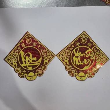 SET 10 tờ Giấy Dán Dưa Trang trí Tết Chữ Kim Tuyến Có Keo Dán Nhiều Mẫu - Giá ưu đãi 27.000₫ 10
