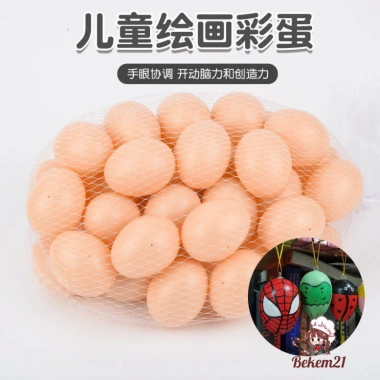 Set 10 trứng gà giả nhựa trắng - mô hình chuồng ấp trứng, dụng cụ dạy học vẽ hình, giá ưu đãi 14.000 VND