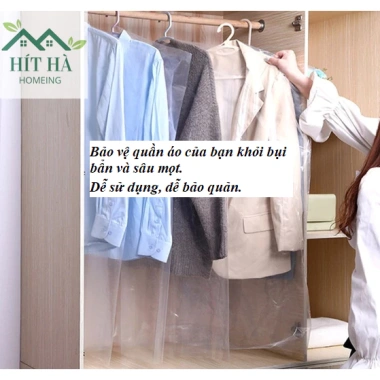 Set 10 Túi Bóng Nhựa Dẻo PP Đựng Chăn Màn, Quần Áo, Bảo Vệ Chống Bụi, Treo Vest & Váy 3