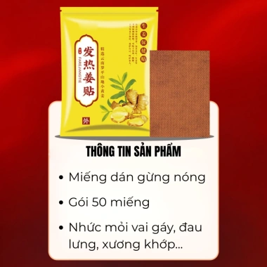 Set 10 túi dán gừng thảo dược nóng sinh nhiệt giảm đau, dán xương khớp – Giá ưu đãi 121.250 VND