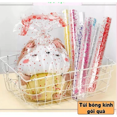 Set 10 Túi Giấy Kiếng Gói Quà Tết Gấu Bông Kích Cỡ Đa Dạng, Họa Tiết Đa Dạng, 60.000 VND