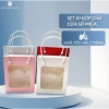 Set 10 Túi Hộp Giấy Mặt Kính Mica Quai Nhựa Chắc Chắn – Quà Tết, Valentine, Sinh Nhật Giá Ưu Đãi