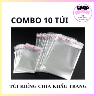 Set 10 túi kiếng chia khẩu trang - Giá chỉ 10.000đ, tiết kiệm, bảo vệ an toàn