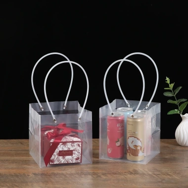 Set 10 túi nhựa mica vuông trong suốt đa kích thước - Đựng giỏ quà Tết, phụ kiện