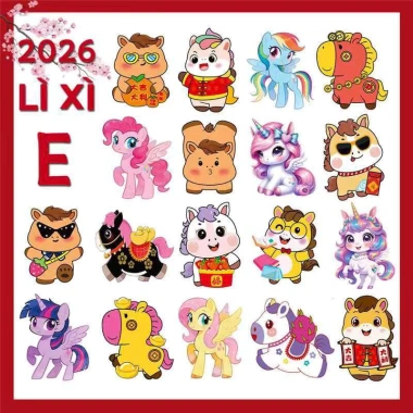 Set 100 Bao Lì Xì Chibi Bính Ngọ Dễ Thương Cao Cấp Ánh Kim Phản Quang Lấp Lánh 55.000₫
