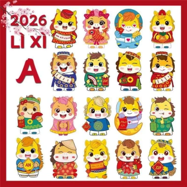 Set 100 Bao Lì Xì Chibi Bính Ngọ Dễ Thương Cao Cấp Ánh Kim Phản Quang Lấp Lánh 55.000₫