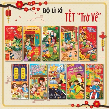 Set 100 Bao Lì Xì Tết 2.026 - Chọn Mẫu Bính Ngọ, Bao Lì Xì Truyền Thống, 50.000 VND