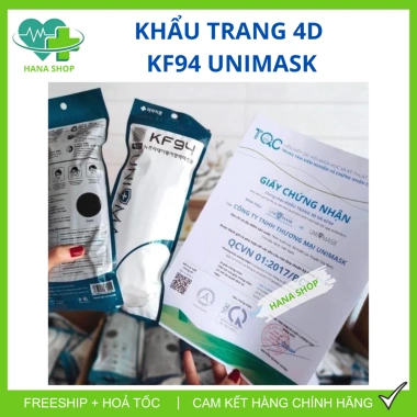 Set 100 Cái Khẩu Trang KF94 UNI MASK 4 Lớp Kháng Khuẩn 4D Hàn Quốc Lọc Bụi Mịn Chống UV Giá 50.000 VND 6