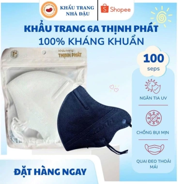Sét 100 Chiếc Khẩu Trang 6A Thịnh Phát 4 Lớp Mịn Kháng Khuẩn Chống Nắng UV 2 Sét 100 Chiếc Khẩu Trang 6A Thịnh Phát 4 Lớp Mịn Kháng Khuẩn Chống Nắng UV 2