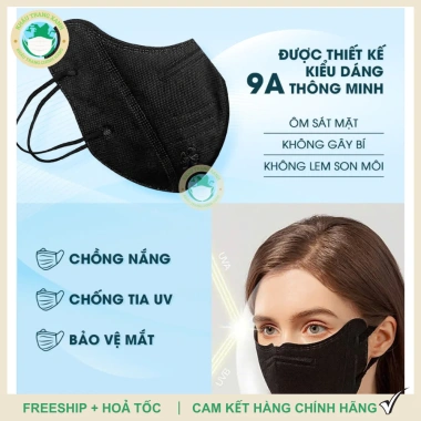 Set 100 khẩu trang 9A JULI 5 lớp form to Chống nắng UV, khói bụi, bảo vệ mặt, 72.000đ