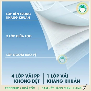 Set 100 khẩu trang 9A JULI 5 lớp form to Chống nắng UV, khói bụi, bảo vệ mặt, 72.000đ