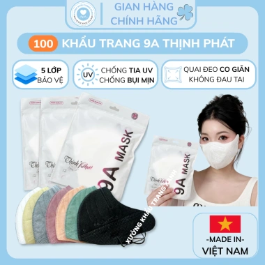 Set 100 khẩu trang 9A Thịnh Phát 5 lớp chống nắng, kháng khuẩn, khói bụi - 35.000đ