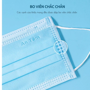 Set 100 khẩu trang An Tâm 4 lớp vải không dệt dày dặn - bảo vệ, ngăn bụi, giá 26.500₫