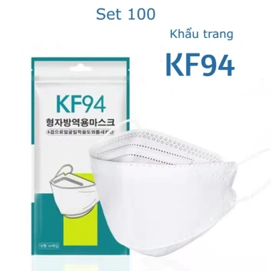 Set 100 khẩu trang KF94 4D chống giọt bắn, vi khuẩn, bụi mịn, túi zip - 79.000 VND