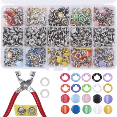 Set 100 Nút Bấm Kim Loại Siêu Bền Dùng Cho May Vá DIY - Giá Chỉ 41.250 VND