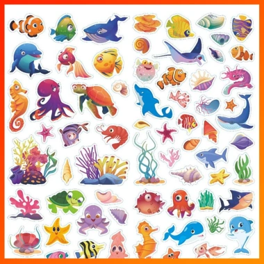 Set 100 sticker đại dương dễ thương - Decal dán trang trí học tập cho bé, chỉ 30.000đ