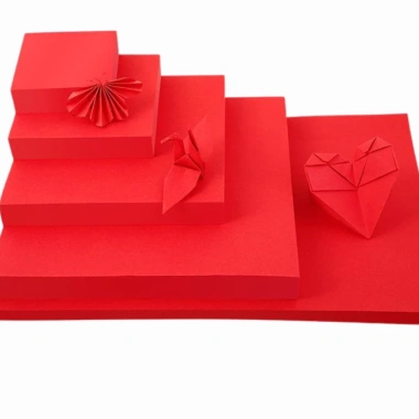 Sét 100 tờ giấy đỏ mỹ thuật Origami – Gấp hạc, hoa, quạt, giá ưu đãi 10.780 VND 2
