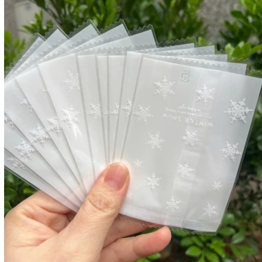 Set 100 túi bóng tuyết trong mới - Bao bì đựng bánh kẹo, trà hoa, giá ưu đãi 17.5k 3
