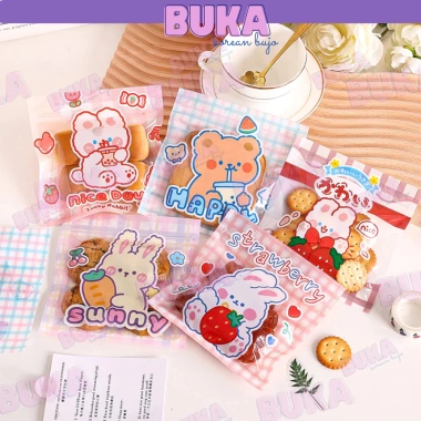Set 100 Túi Đựng Phụ Kiện Toploader Móc Khóa Bánh Kẹo Hình Gấu Thỏ Cute 10x10 - 22.800đ 2
