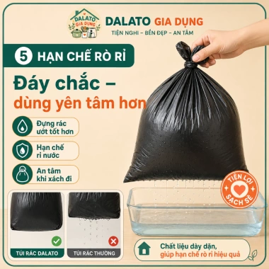 Set 100 Túi Đựng Rác Dây Rút Dalong 50x45cm Dày Dai, Quai Nhựa - Giá 25.000 VNĐ