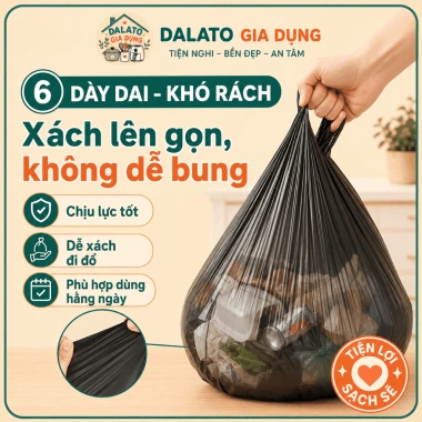 Set 100 Túi Đựng Rác Dây Rút Dalong 50x45cm Dày Dai, Quai Nhựa - Giá 25.000 VNĐ 6 Set 100 Túi Đựng Rác Dây Rút Dalong 50x45cm Dày Dai, Quai Nhựa - Giá 25.000 VNĐ 6