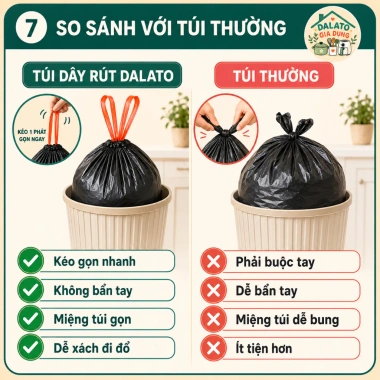 Set 100 Túi Đựng Rác Dây Rút Dalong 50x45cm Dày Dai, Quai Nhựa - Giá 25.000 VNĐ 7 Set 100 Túi Đựng Rác Dây Rút Dalong 50x45cm Dày Dai, Quai Nhựa - Giá 25.000 VNĐ 7