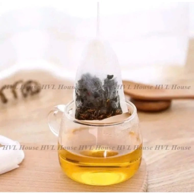 Set 100 túi lọc trà vải không dệt có dây rút đa kích thước, giá chỉ 17.000₫