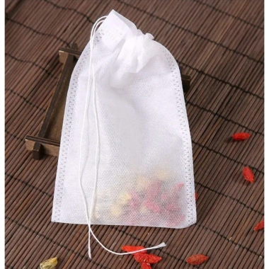 Set 100 túi lọc trà vải không dệt có dây rút đa kích thước, giá chỉ 17.000₫