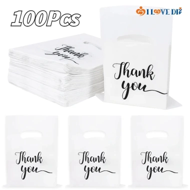 Set 100 Túi Nhựa Đựng Kẹo In Chữ Thank You Sinh Nhật Lễ Tạ Ơn 96.800 VND