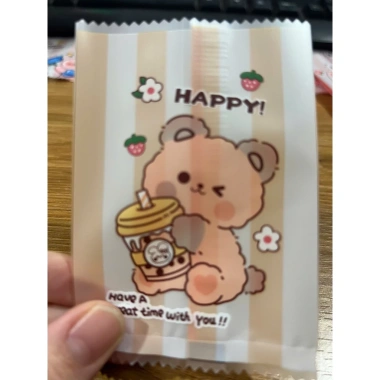 Set 100 túi nilon gấu dâu - Bao bì bánh kẹo, trà hoa, siêu bền, giảm còn 17.500đ