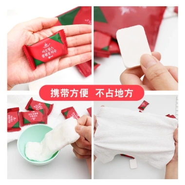 Sét 100 viên Khăn giấy nén du lịch dùng 1 lần, chất lượng cao, tiện dụng, giá 80.580 VND