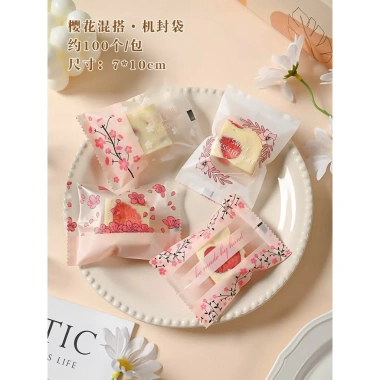 Set 100 vỏ đựng bánh 7x10cm - Túi bánh quy, bông tuyết, trà, giá 35k