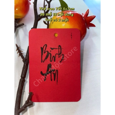 Set 108 thẻ treo Tết 5x7cm 2 mặt 18 nội dung ý nghĩa giá 25k, tặng kèm dây 4