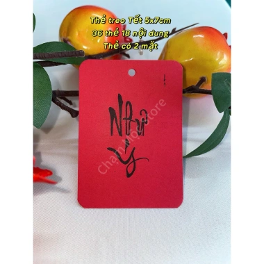 Set 108 thẻ treo Tết 5x7cm 2 mặt 18 nội dung ý nghĩa giá 25k, tặng kèm dây 7